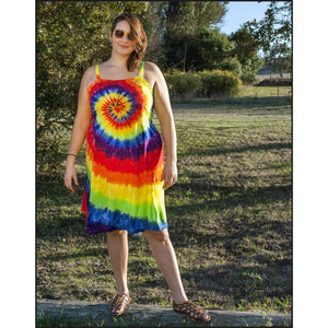 Rainbow Spiral tie-dye A-ine Dress