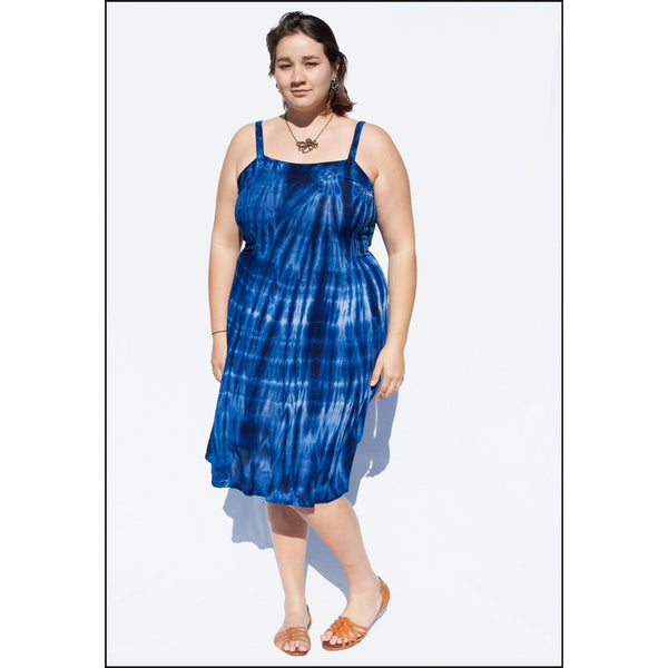 Blue Tie-dye short dress