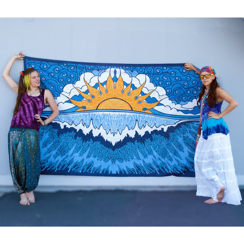 Blue Wave Single Tapestry - Cali Kind Clothing Co. 