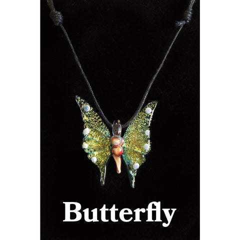 Butterfly Glass Necklace - Cali Kind Clothing Co. 