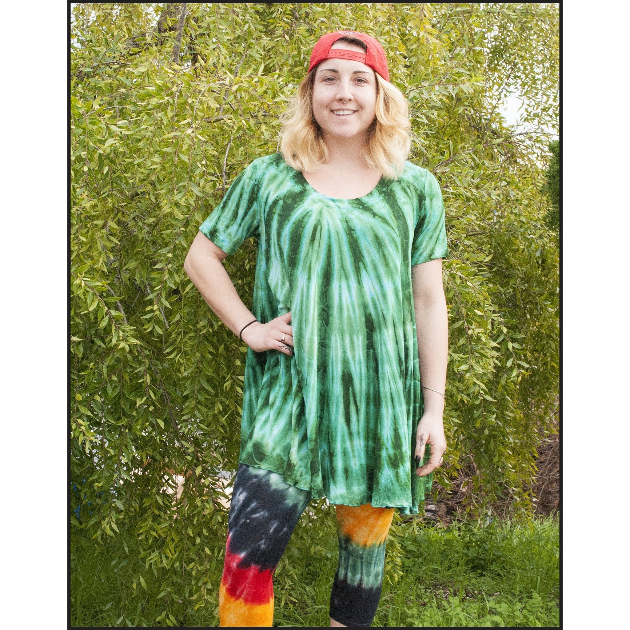 Green Fossil Tie-dye Blouse