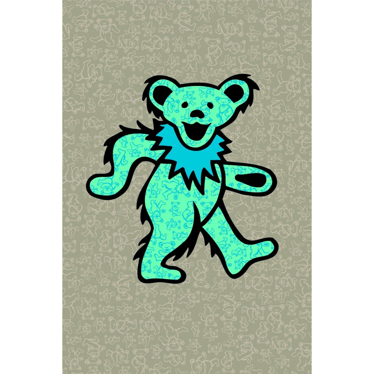 ブロッターアート Grateful Dead “Dead Bear” 図版 Grateful Dead Bear Pattern Tapestry – Cali Kind Clothing Co.