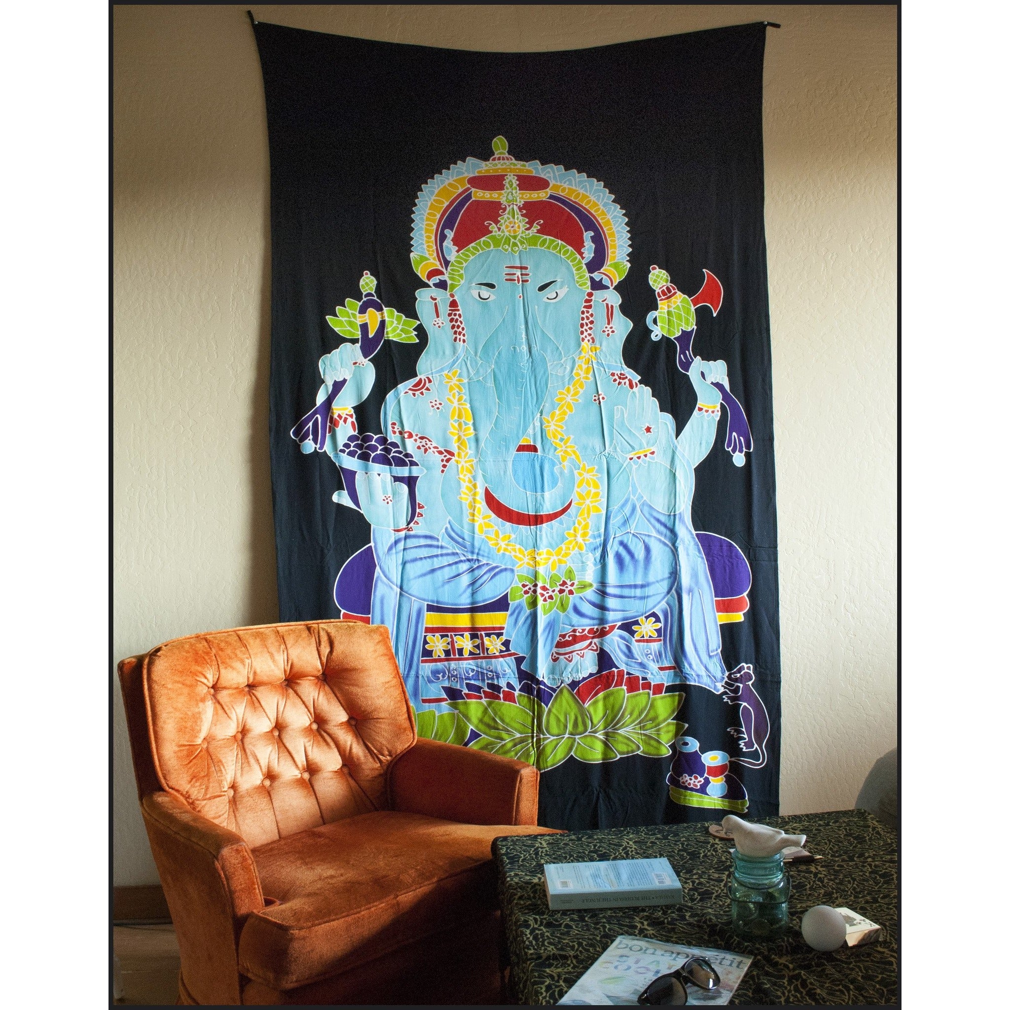 Hand painted Ganesha Tapestry in single