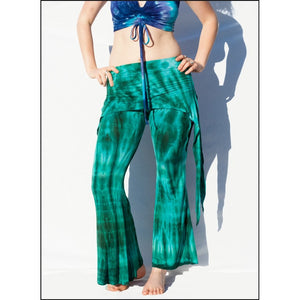 Green tie-dye pants