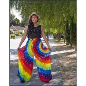 Rainbow Spiral Wrap Pants by Cali Kind Tie-dye