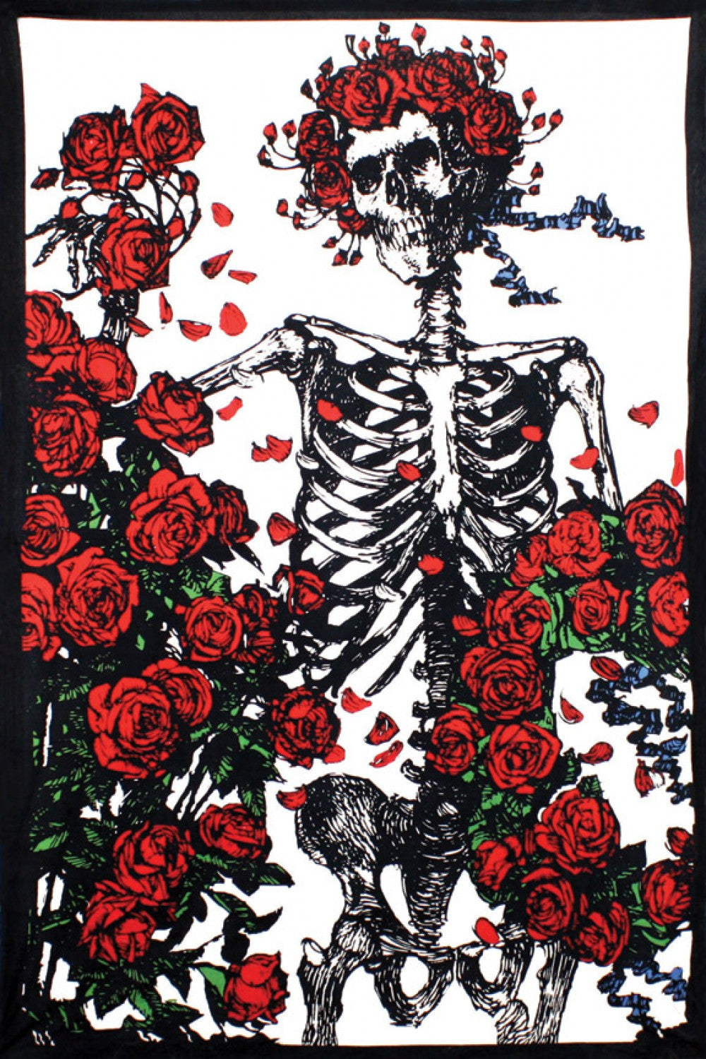 3D Grateful Dead Skull and Roses Tapestry